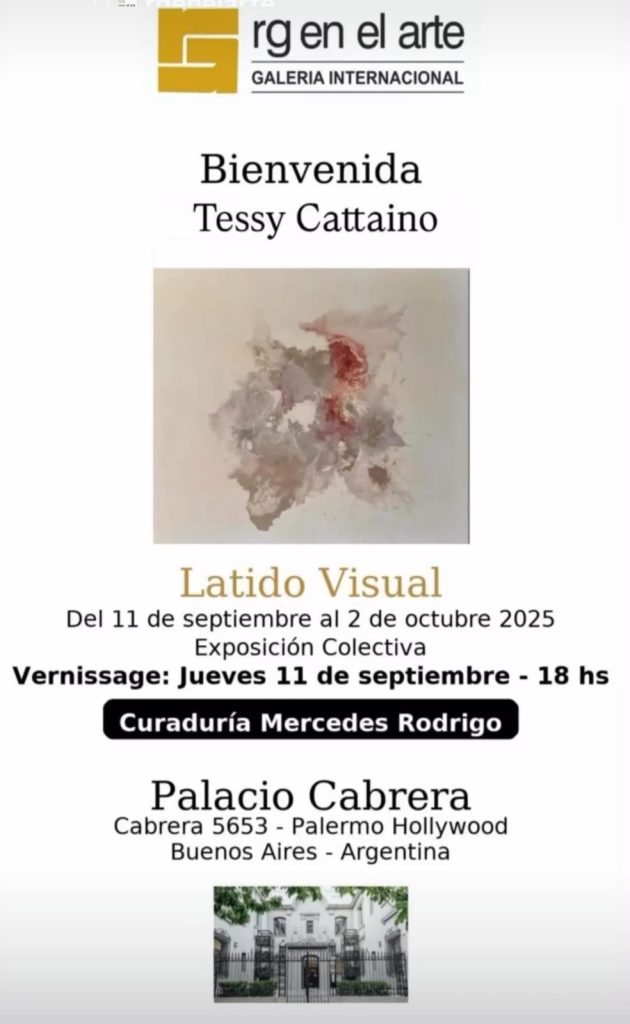 Flyer Latido Visual con obra de Tessy Cattaino