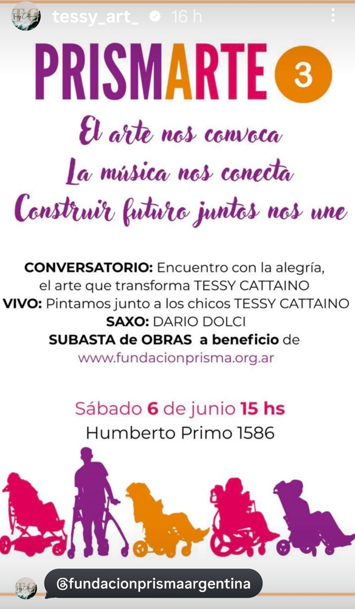 “Fundación Prisma” , subasta de arte solidaria 6/5/26 15hs. Humberto Primo 1568 CABA